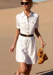 Polo dress with belt