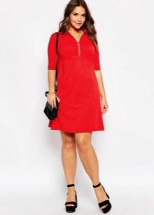 Polo dress with zipper for full