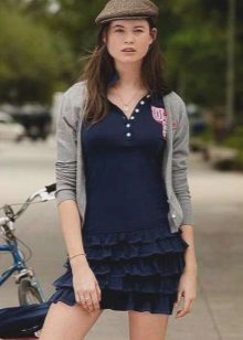 Cap-cap and cardigan to a polo dress