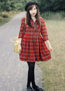 Kırmızı Kareli Elbise (Tartan)