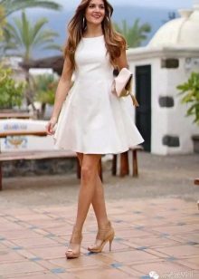 Bílé Neformální A-Line šaty