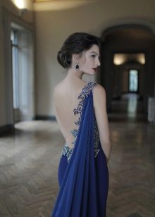 Dress with open back and train
