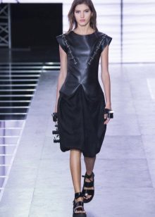 Leather Top Midi Dress