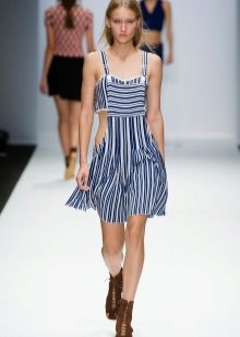Striped summer dress in a nautical style.
