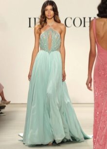 Mint strapless dress to the floor