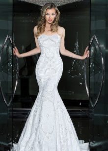 Strapless Mermaid vestuvių suknelė