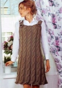 Warm knitted dress, sundress