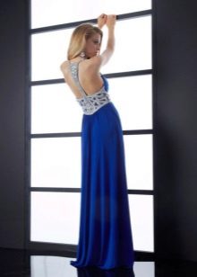 Blue Back Prom Dress