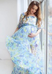 Imperyo ng estilo ng maternity dress chiffon
