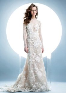 Winter lace wedding dress
