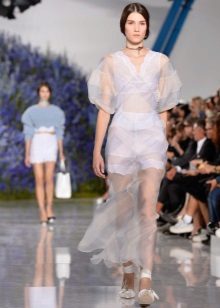 Fashionable dress of spring / summer 2016 with ruffles