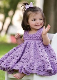 Mezgimo suknelė mergaitei violetinė