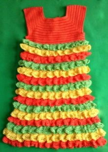 Vestido elegante para meninas de 4-5 anos de idade de crochê