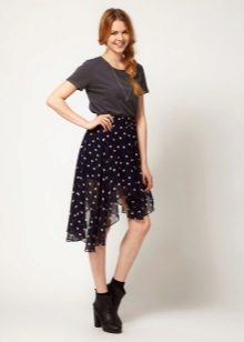 Asymmetrical ruched skirt