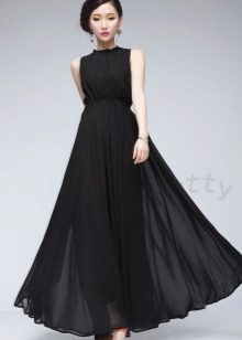 fluffig svart chiffong kjol