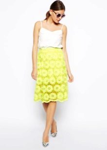 Falda para verano color limón.