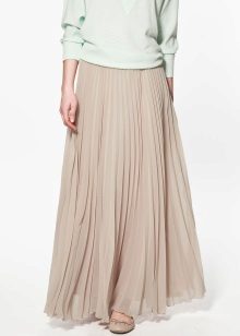 smėlio spalvos sifono sijonas