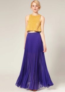 violetinė šifono sijonas