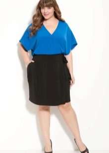 svart wraparound penna kjol för obese kvinnor