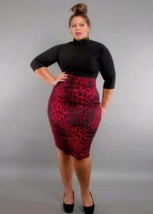  djur print penna kjol för obese kvinnor