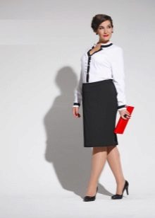 kontorsdräkt med penna kjol för obese kvinnor