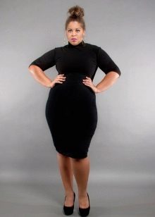 pletená tužková sukně pro obézní ženy