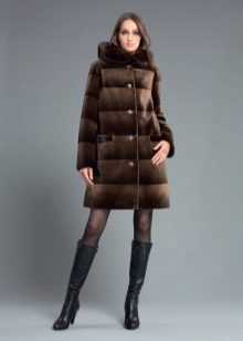 Full Length Two Toned Rex Rabbit Fur Coat