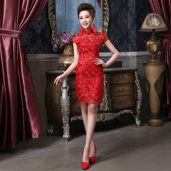 Elegantní krátké červené šaty na zip