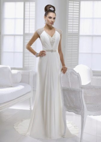 فستان الزفاف اليوناني مع الخامس الرقبة