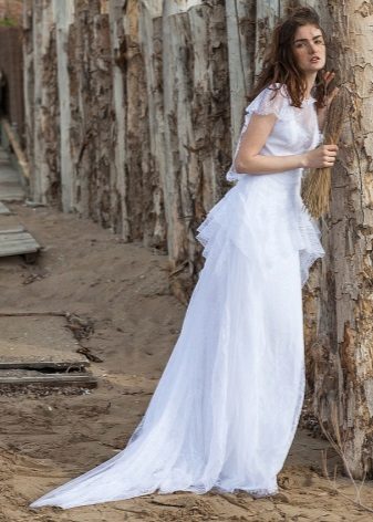 Bruiloft chiffon jurk in rustieke stijl