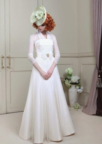 Vestido de noiva com top transparente fechado