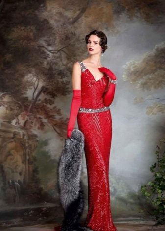 Vestido de novia rojo de la vendimia