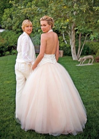 Portia de Rossi Atidaryti atgal vestuvių suknelė