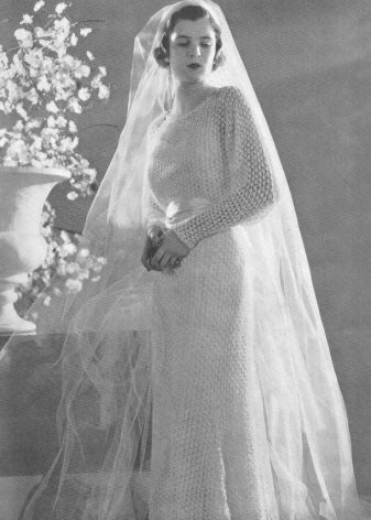 Vintage pletené svatební šaty