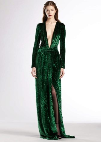 Emerald velvet dress