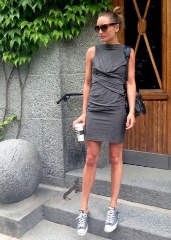 Knitted gray dress