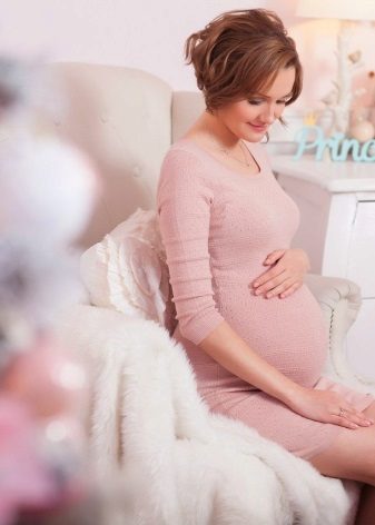 Bodycon рокля за бременни жени Фотосесия