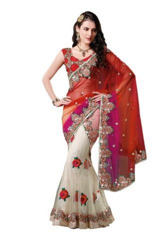 Rode Indiase sari