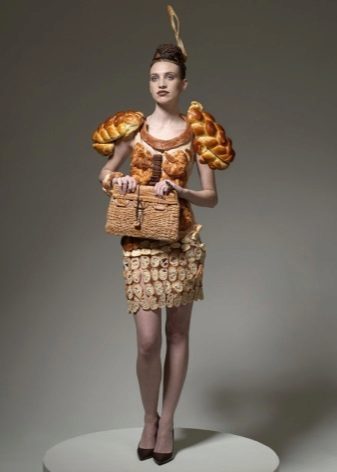 Dress from bread rolls