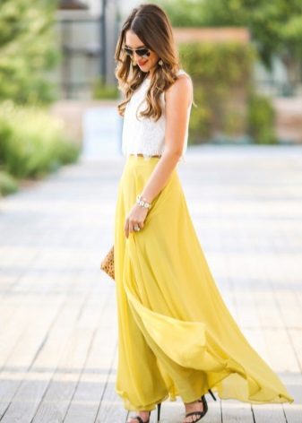 Mustard Color Half Midi Skirt