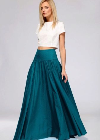 Sea-green long skirt