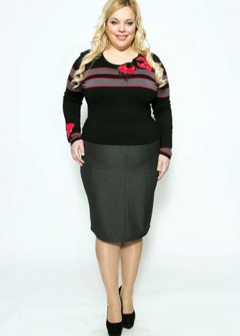  jupe crayon étroitement tissée pour les femmes obèses