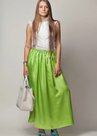 šviesiai žalias ilgas sijonas