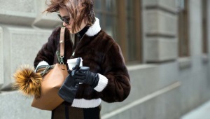 Kvinnors vinter läderhandskar