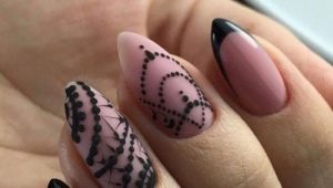 Black French manicure dengan corak: teknik pelaksanaan dan trend musim ini
