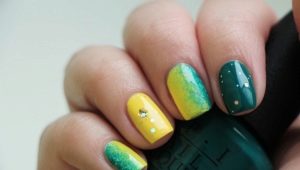 De bedste design ideer gule grønne manicure