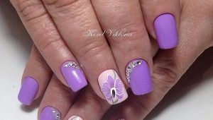 Manicure Lilac: idea yang cerah dan reka bentuk yang halus