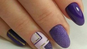 Ideas brillantes y suaves de combinar púrpura y blanco en manicura.