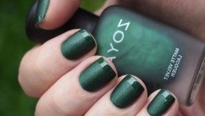 Matte green manicure: design features and a variety of styles