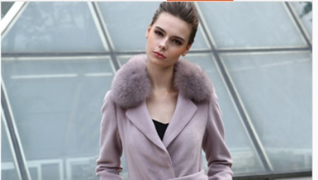 Coat Fur Collar Cashmere